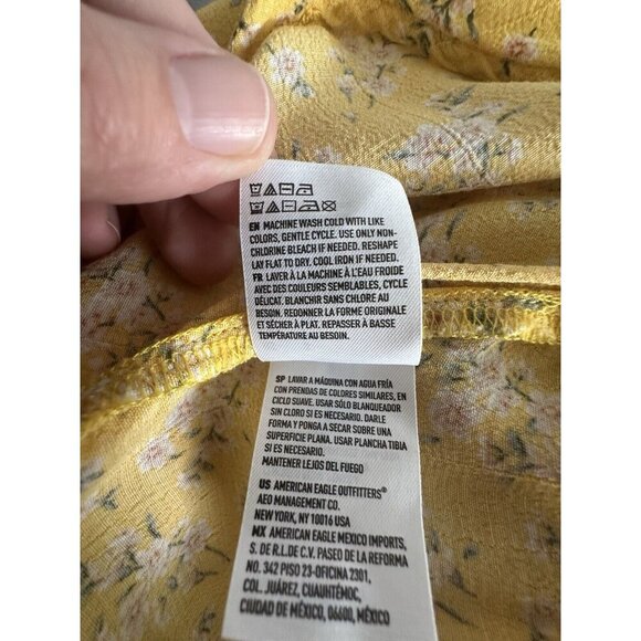 American Eagle Floral Wrap Romper Yellow S Lover Eras Tour Outfit Fairy READ - Picture 7 of 11